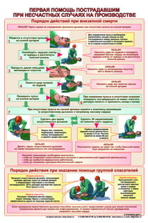 Плакат "Порядок действий при внезапной смерти" 410*610